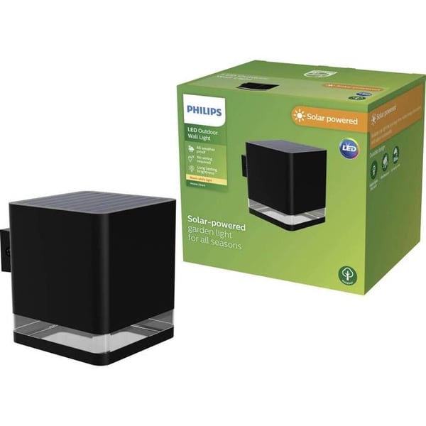 Utomhussolarlampa - PHILIPS LED - Virona - Rörlighetssensor - 1.8 W - Svart