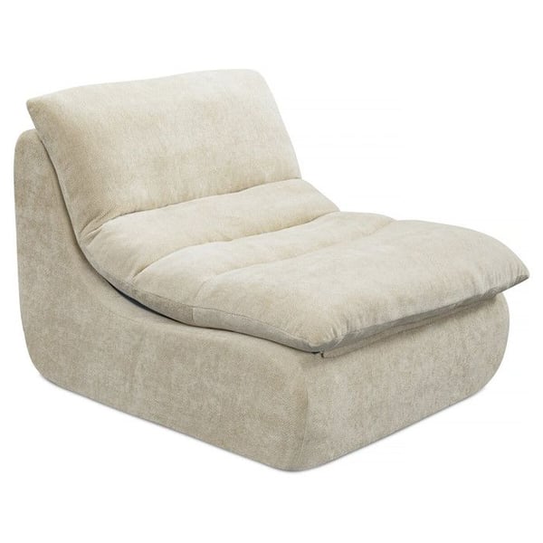 Texturerad tygfåtölj "Candela" - 81 x 96 x 75 cm - Beige