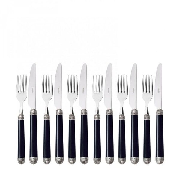 DORICO Ring Silver Åldrad Casa Bugatti Dessertset svart 12 delar Casa Bugatti