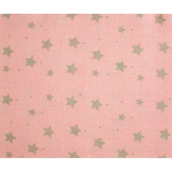 MégaCréa DIY - DIY tygbit - Rosa och taupe stjärna 50 x 140 cm