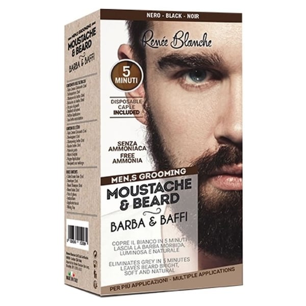 Färgkräm för mustasch och skägg - Renée Blanche - Svart - 20ml - Utan ammoniak - Lätt att applicera Färgkräm för mustasch och skägg - Renée Blanche - Svart - 20ml - Utan ammoniak - Lätt att applicera
