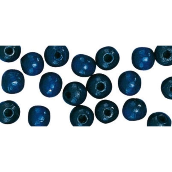 FSC 100% träpärlor, slipade, 12mm 32 stycken, mörkblå