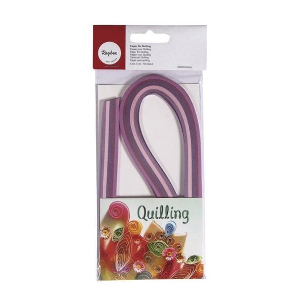 Papperband för quilling - RAYHER - Pralin - 0,3x53cm - 100 stycken - Lila