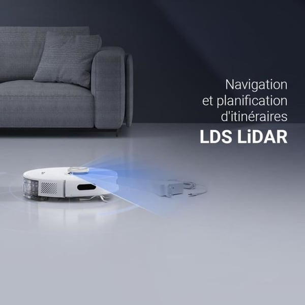 EZVIZ RE5 - Robotstøvsuger - Effekt 4000 Pa - LIDAR-navigation - Forhindring af forhindringer - Tæppegenkendelse