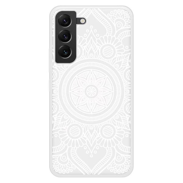 Siliconförstärkt tryckt skal kompatibelt med Samsung Galaxy S22 Plus Mandala vit