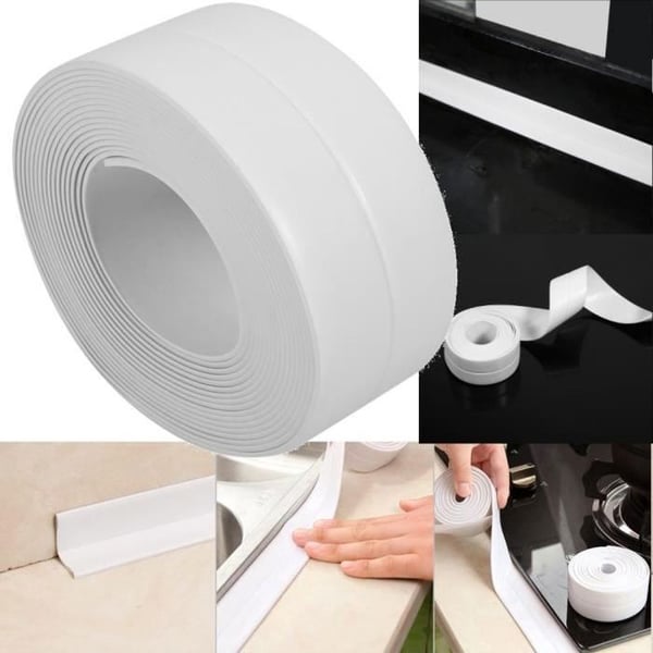 VGEBY® Tätningstejp för badrum, vit badkar PVC självhäftande kök, hörnfogning 38mm x 32m -JA