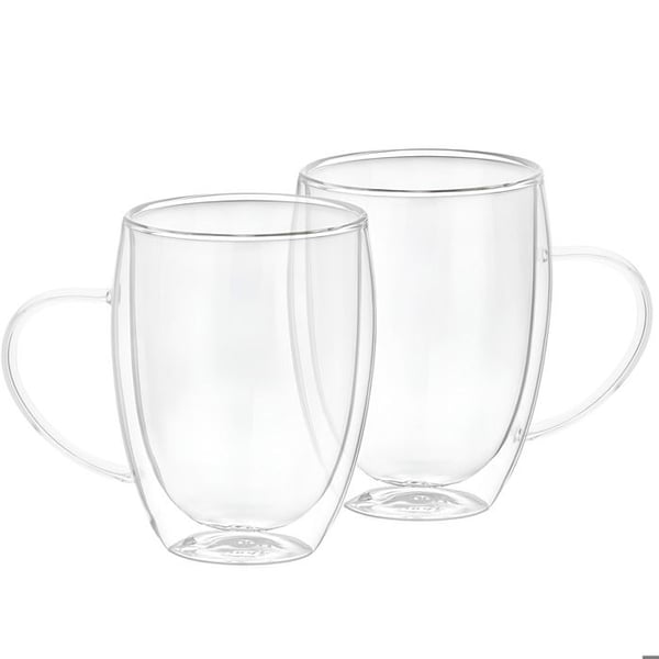 Verres Double Paroi - CHEFFINGER - 350ml - Glas Borosilikat - 2-pack - Transparent