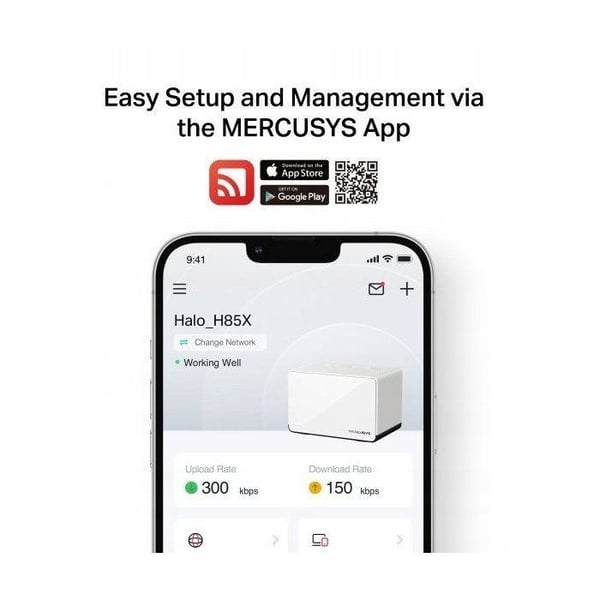 Modem - router Mercusys Wi-Fi 6 mesh-system för hela huset Halo H85X (paket om 2) AX3000 | Modem - router Mercusys Wi-Fi 6 mesh-system för hela huset Halo H85X (paket om 2) AX3000 |
