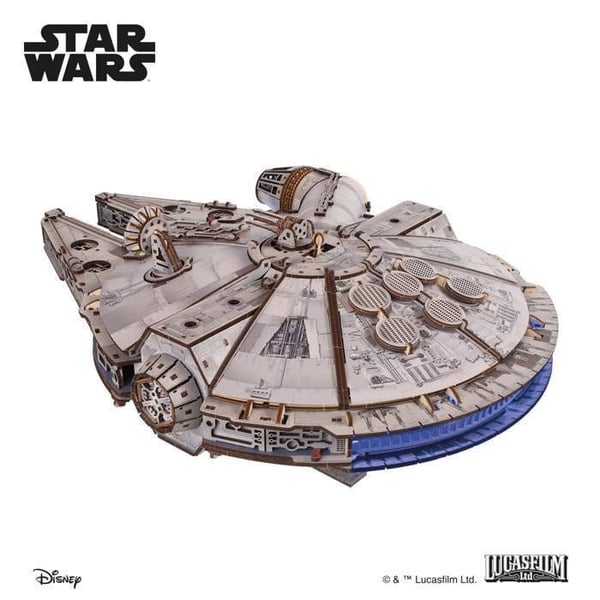 3D-modell - UGEARS - Millennium Falcon™ - Skala 1:75 - 1 235 delar - LED och infällbart tak