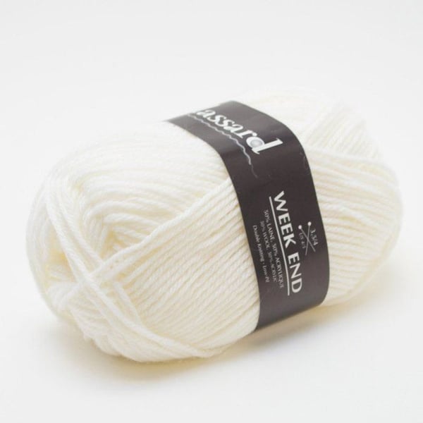 Plassard - Helgstickgarn 1200 Vit 50% Ull