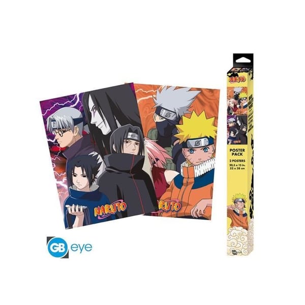 Sæt med 2 plakater - GB eye - NARUTO - Chibi plakat 52x38 - Konoha ninjas & desertører