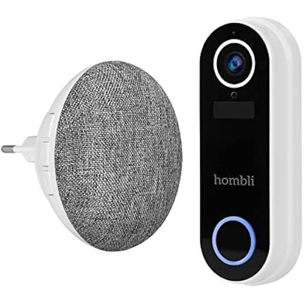 Hombli Smart Funk Dörraudio med Chime 2 med Intercom | Kamera med 140° Vinkel och HD Video 1080p | Detektion av
