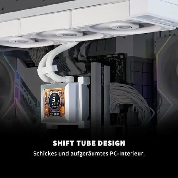 Lian Li Hydroshift 360 AIO - Förinstallerade 3 x 28 mm-fläktar - Sidokylvätskerör - LCD-skärm av