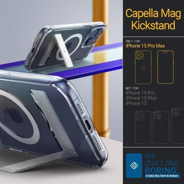 iPhone 15 Pro Max Cover - Spigen - Indbygget Støtte - Forskellige Vinkler - Air Space Teknologi