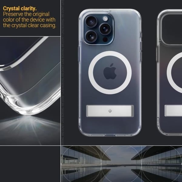 iPhone 15 Pro Max Cover - Spigen - Indbygget Støtte - Forskellige Vinkler - Air Space Teknologi