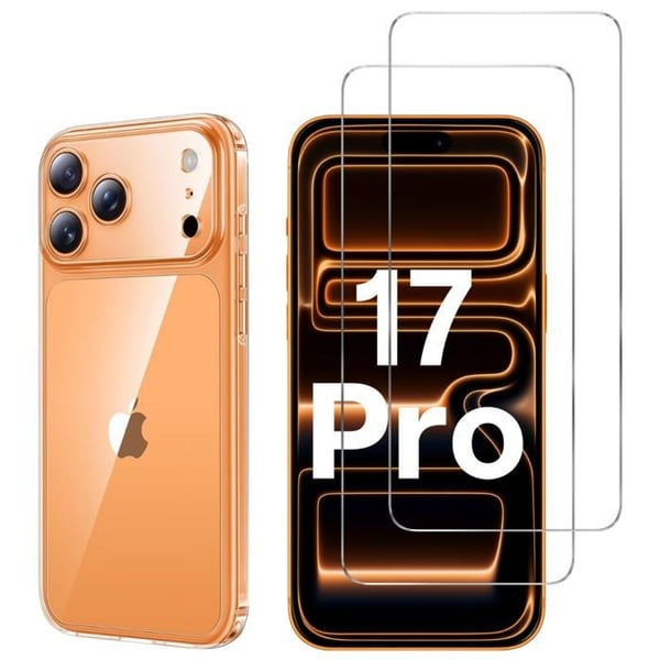 Coque för iPhone 17 PRO och 2 Tempererade Glas Skydd Film för Skärm Phonillico®