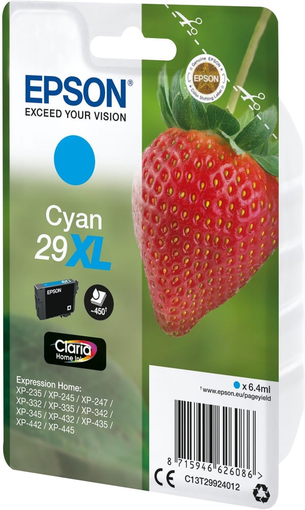 EPSON T2992 XL Cyan - Strawberry Ink Cartridge (C13T29924012)