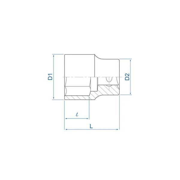 Metrisk Hylsa - KING TONY - 433519M - 1/2" - 19 mm - Krom Vanadium - Sexkantig