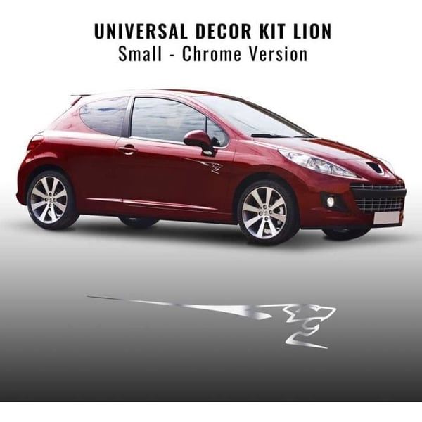 Självhäftande dekorationssats - Peugeot - 207 - 20 cm - Röd - Vinyl av hög kvalitet