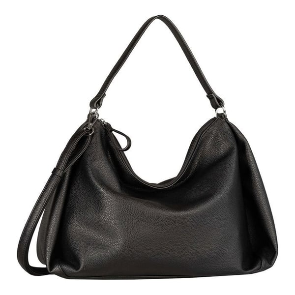 Axelväska - TOM TAILOR - Cassia Hobo Bag L - Svart - Polyuretan - Dragkedja