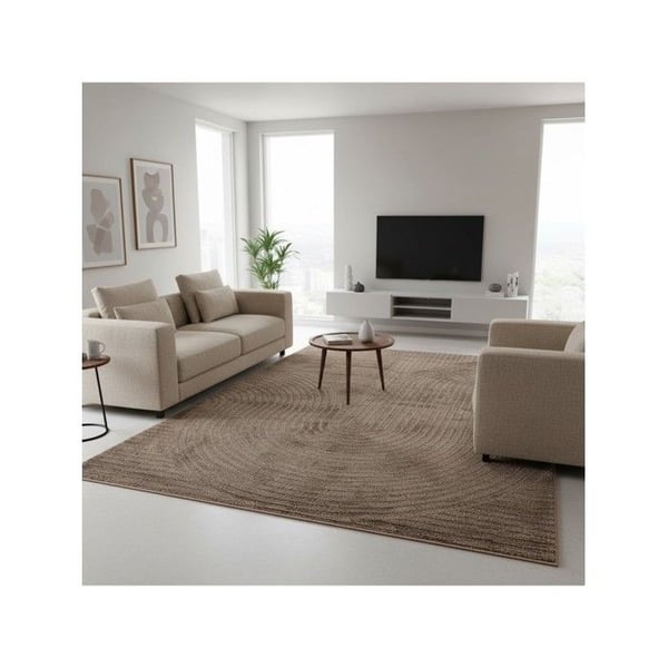 Inomhusmatta - MELIS HOME - Skulpterade geometriska mönster - 14 mm - Brun - Oeko-Tex certifierad