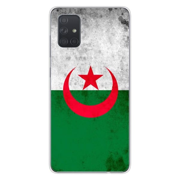 1001Coques - Silikonfodral kompatibelt med Samsung Galaxy A71 - Mönster Algeriets flagga - Originaldesign tryckt i Frankrike