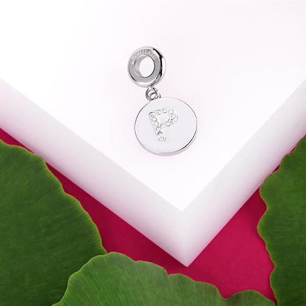 Pendentif i stål bokstav P Droppar SCZ1166