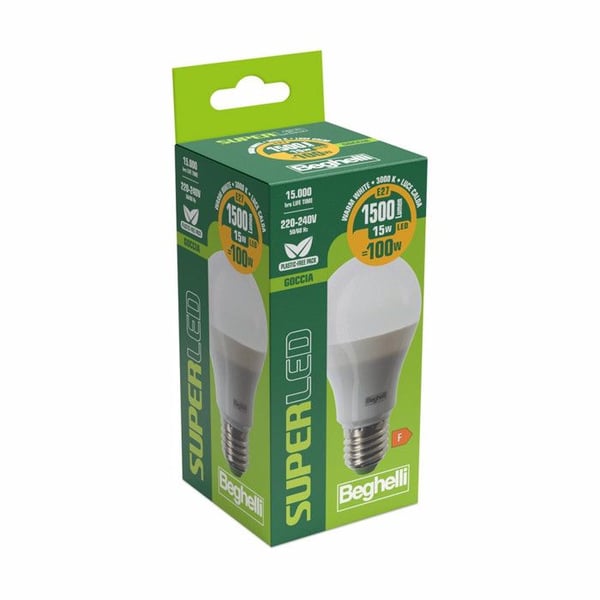Beghelli SuperLED Pære E27 15W Varm hvid 1500lm Ækvivalent 100W