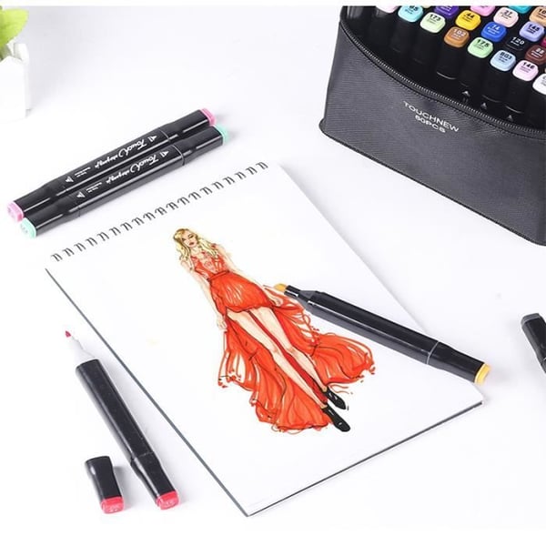 Marker - Student design - Set of 30 - Double tip - 6 mm - Black