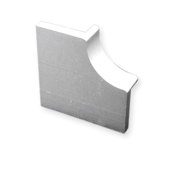 Vänsterändstycke för väggprofil 22 x 22 mm Hålig aluminiumprofil Plugganslutning Küberit