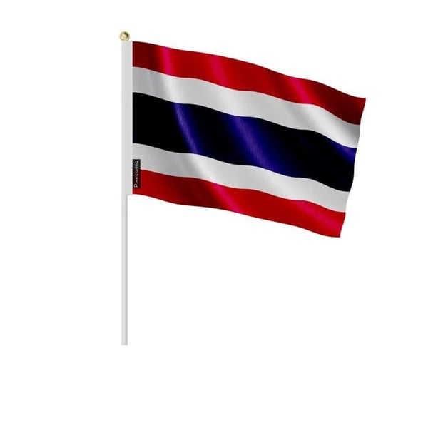 Mini Thailandsflagga – 30 x 45 cm – Att Hålla i Hand – Polyester – 1 styck – Pixelforma