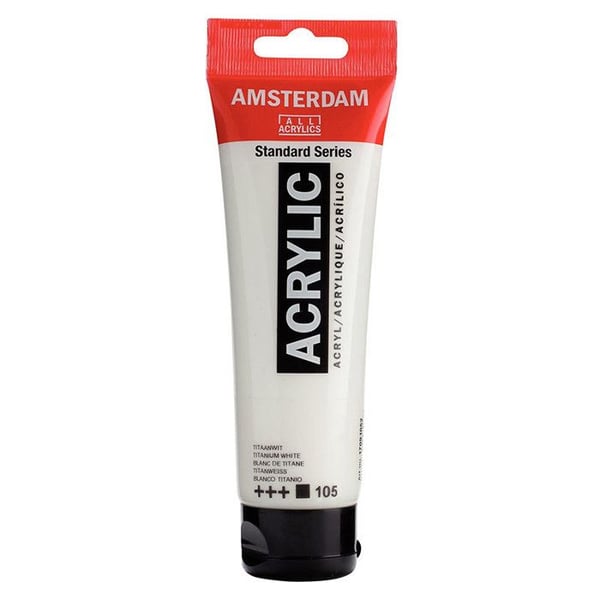 Acrylic Paint - TALENS - Amsterdam - 120ml - Titanvitt - Tub.