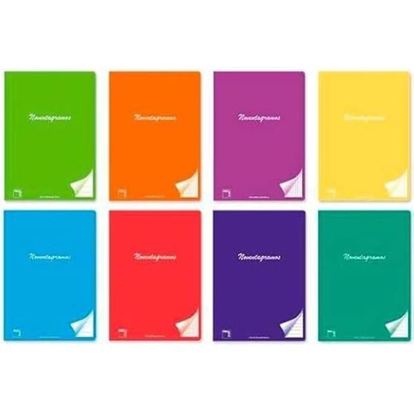 A4 Notebook - PACSA - 48 ark - 90g - 4x4 - Flerfärgad - Set med 6