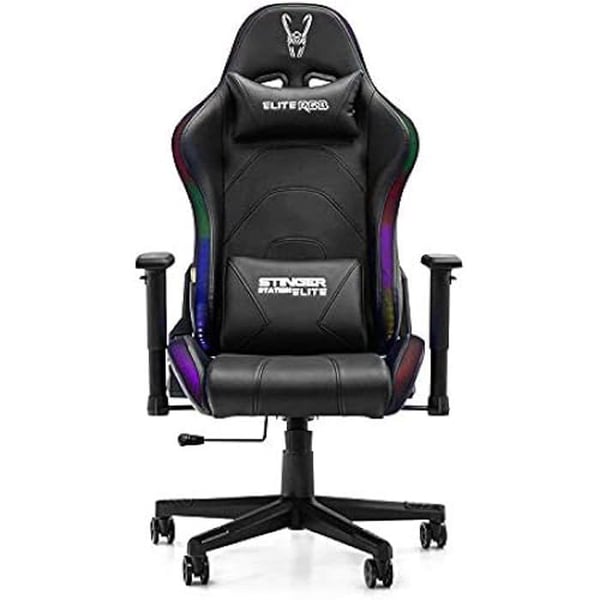 Woxter Stinger Station Elite RGB - Stol med konfigurerbart RGB LED-spel (stålskaft, klass 3 gaslyftkolv,
