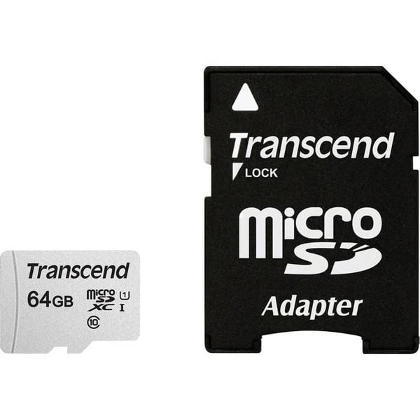 TRANSCEND 300S 64 GB microSDXC UHS-I minneskort - Klass 10 - Läshastighet upp till 95 MB/s
