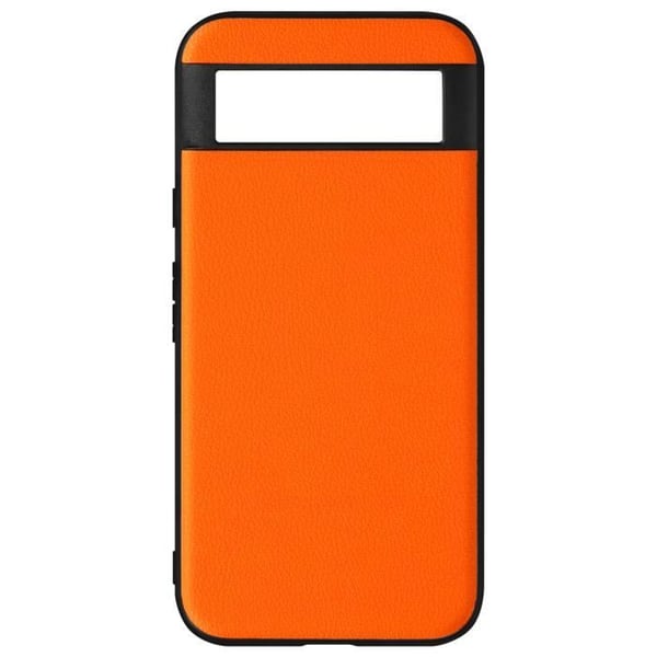AVIZAR Skyddsfodral för Google Pixel 8A - Bi-material Läderlook - Orange