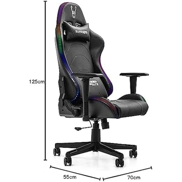Woxter Stinger Station Elite RGB - Stol med konfigurerbart RGB LED-spel (stålskaft, klass 3 gaslyftkolv,