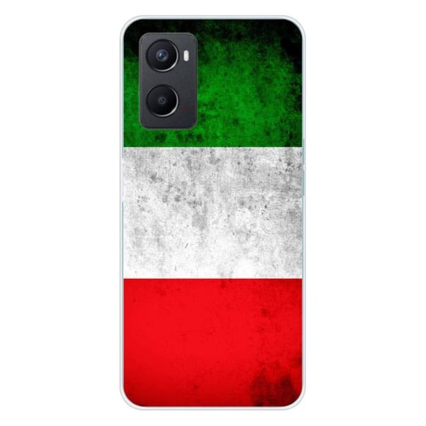 1001Coques - Silikonfodral kompatibelt med Oppo A76 - Mönster italiensk flagga - Originaldesign tryckt i Frankrike