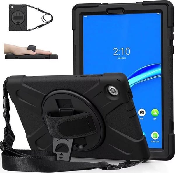 Tablet cover - STRADO - Armor - Sort - Kompatibel med Lenovo Tab M10 - Holdestrop