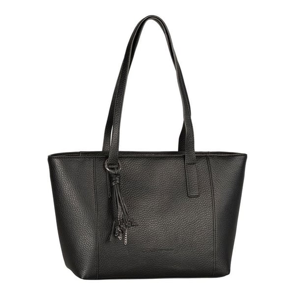 Shoppingväska - TOM TAILOR - Priya Zip Shopper L - Svart - 100% polyuretan - Långdraget