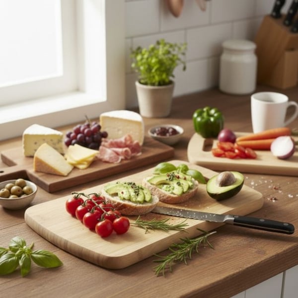 Skärbräda i bambu 28 x 18 cm – Stabil och hållbar, fuktbeständig, deformeras inte