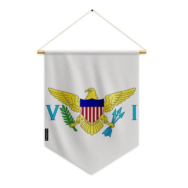 Vimpel – Flagga för Amerikanska Jungfruöarna – 30 x 45 cm – Polyester – Att Hänga – Pixelforma