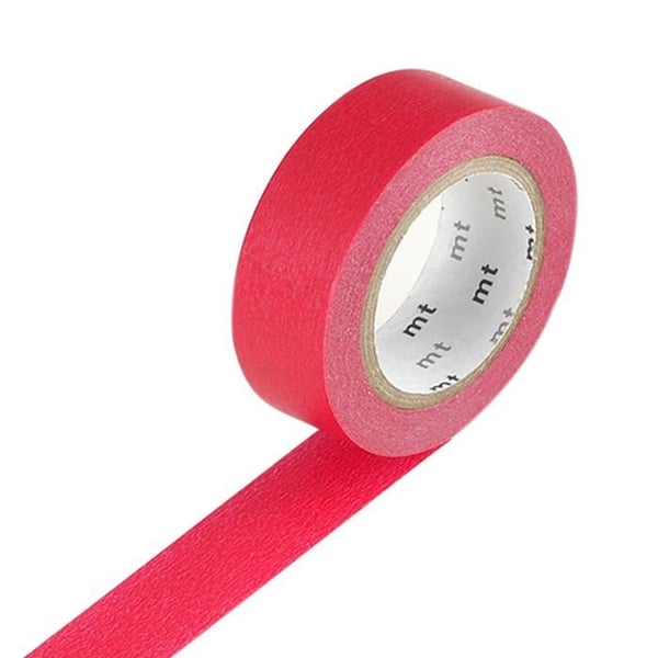 Enfärgad maskeringstejp - MASKERINGSTEJP (MT) - Röd - 1,5 cm - 7 m - Återplacerbar klister