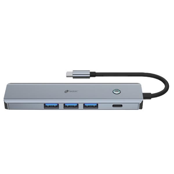 Dockningsstation - Leotec - 6-i-1 - Aluminium - HDMI 4K - Dynamisk PD-laddning 100W