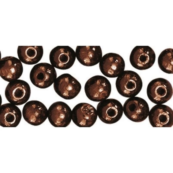 FSC 100% träpärlor, polerade, 8mm 82 stycken, mörkbruna