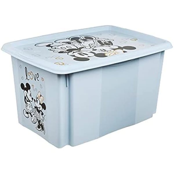 Opbevaringsboks - KEEEPER - Micky Mouse - 45 L - Stabelbar - Skyblå