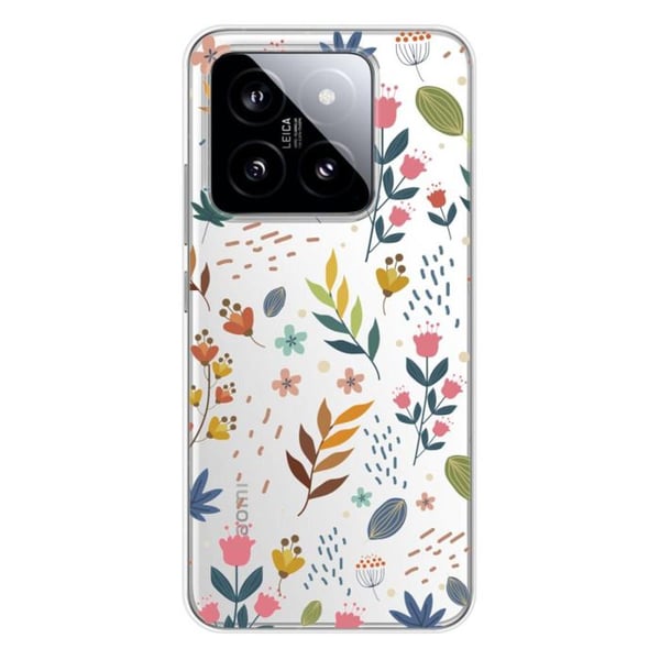 Silikonskal med tryck kompatibel med Xiaomi 14 Färgglada blommor