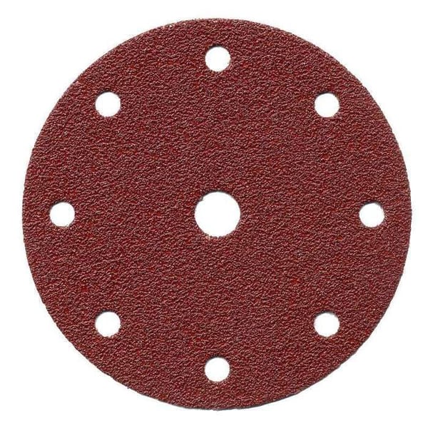 Slipmedel - MAKITA - Ø 150mm Röd - 8+1 hål - Korn 80 - Fäste med Velcro