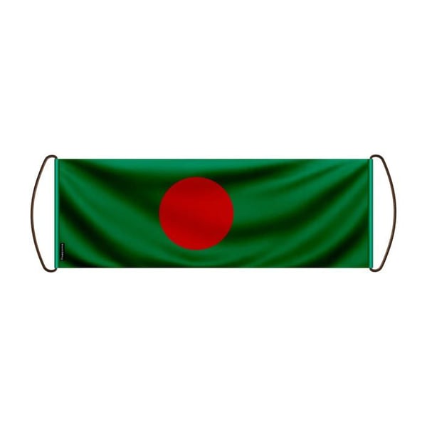 Scrollbanner – Bangladeshs flagga – 17 x 50 cm – Polyester – Handflagga – Pixelforma