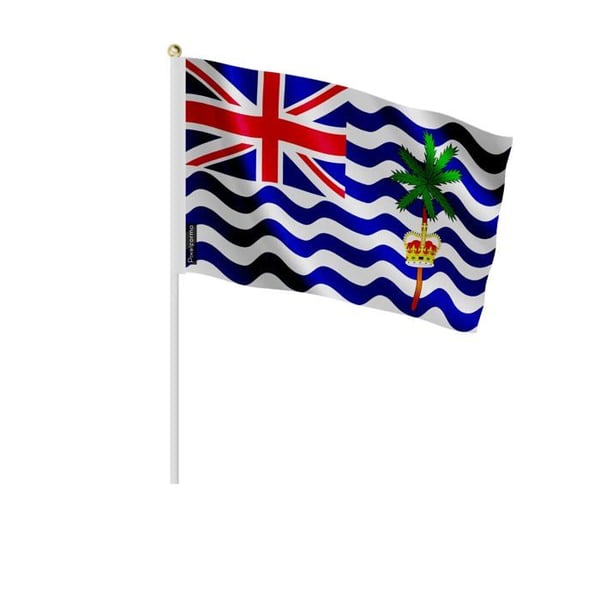 Mini-flagge set – Brittiska indiska oceanen territorium – 14 x 21 cm – Att hålla i handen – Polyester - 100 stycken